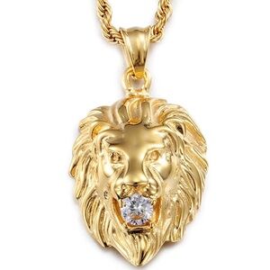 Gold Lion Pendant Necklace